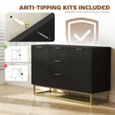 HOMCOM Sideboard Storage Cabinet with Adjustable Shelves, Black
