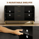 HOMCOM Sideboard Storage Cabinet with Adjustable Shelves, Black