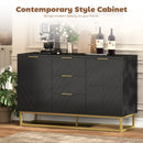 HOMCOM Sideboard Storage Cabinet with Adjustable Shelves, Black