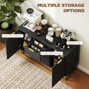 HOMCOM Sideboard Storage Cabinet with Adjustable Shelves, Black