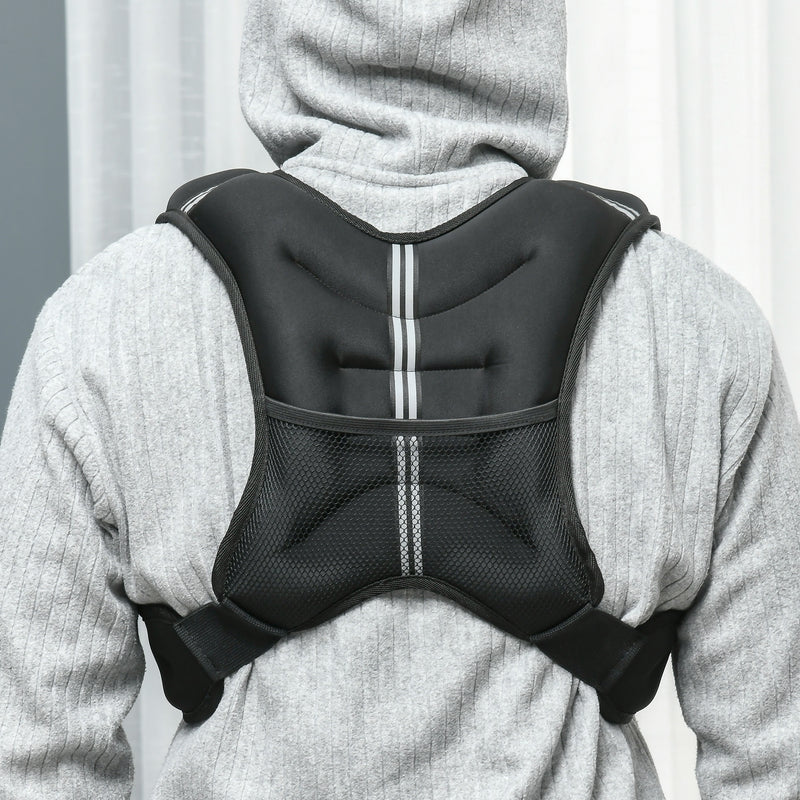 HOMCOM Weighted Vest with Adjustable Straps, Pocket, Reflective Strips