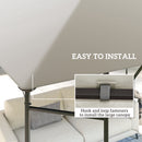 Outsunny 3 x 3(m) Gazebo Canopy Replacement Cover with Drain Holes, Grey
