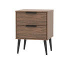 Helsinki Ready Assembled 2 Drawer Bedside Cabinet in Carini Walnut