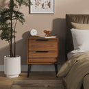Helsinki Ready Assembled 2 Drawer Bedside Cabinet in Carini Walnut