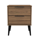Helsinki Ready Assembled 2 Drawer Bedside Cabinet in Carini Walnut