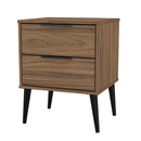Helsinki Ready Assembled 2 Drawer Bedside Cabinet in Carini Walnut