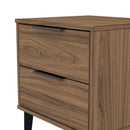 Helsinki Ready Assembled 2 Drawer Bedside Cabinet in Carini Walnut