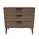 Helsinki Ready Assembled 3 Drawer Chest in Carini Walnut