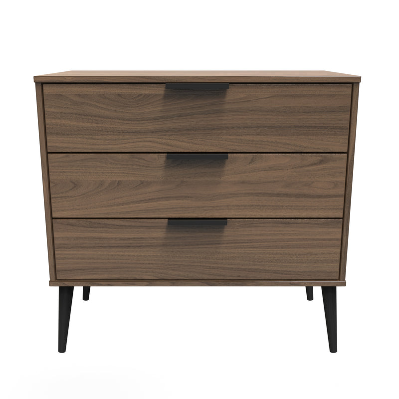 Helsinki Ready Assembled 3 Drawer Chest in Carini Walnut