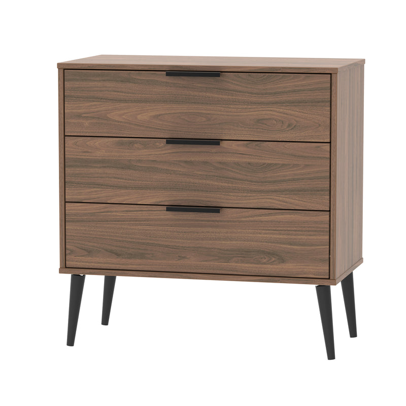 Helsinki Ready Assembled 3 Drawer Chest in Carini Walnut