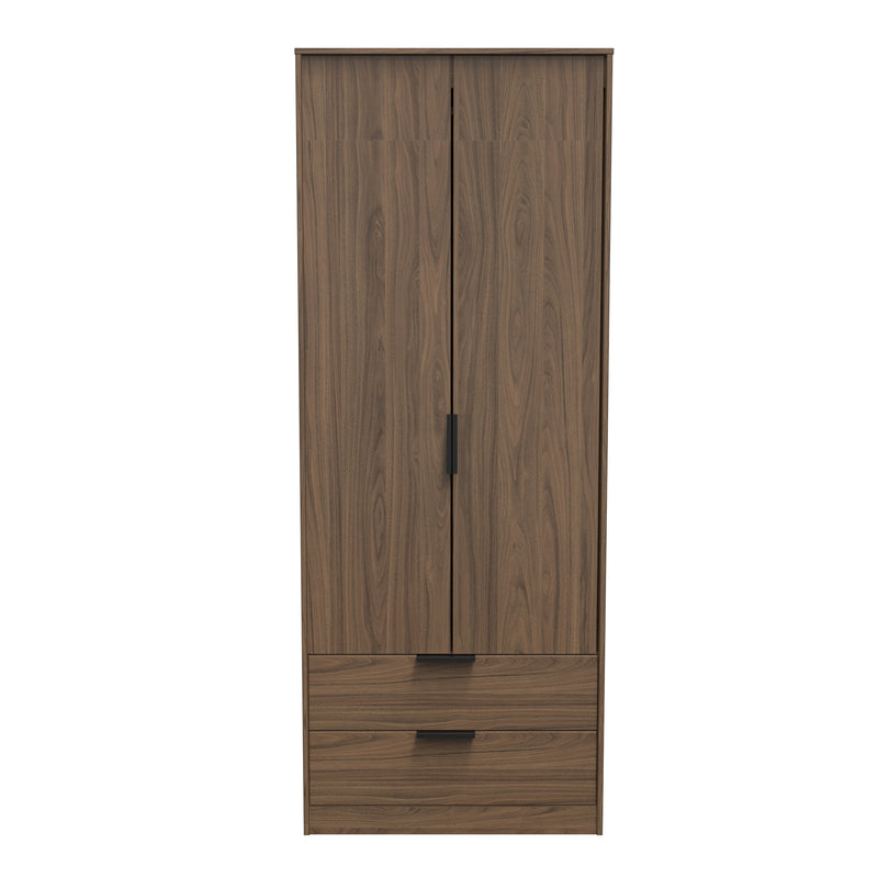 Helsinki Ready Assembled 2 Door 2 Drawer Wardrobe in Carini Walnut