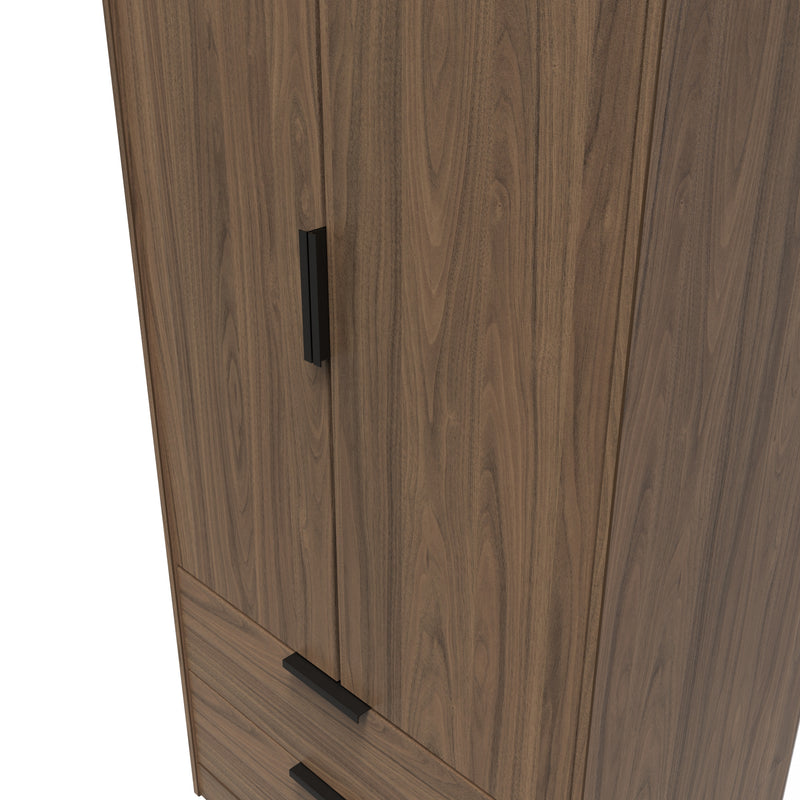 Helsinki Ready Assembled 2 Door 2 Drawer Wardrobe in Carini Walnut