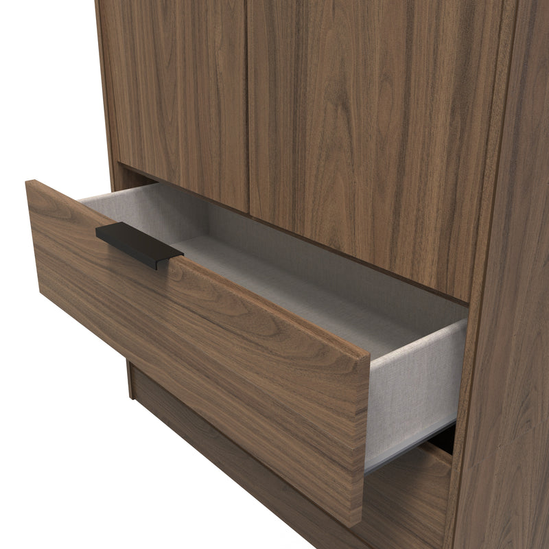 Helsinki Ready Assembled 2 Door 2 Drawer Wardrobe in Carini Walnut