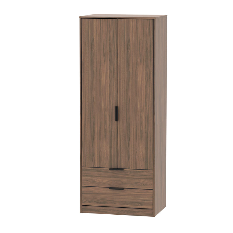 Helsinki Ready Assembled 2 Door 2 Drawer Wardrobe in Carini Walnut