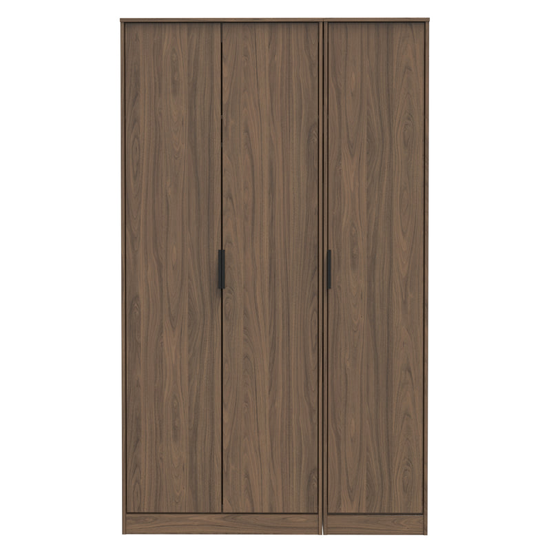 Helsinki Ready Assembled 3 Door Wardrobe in Carini Walnut