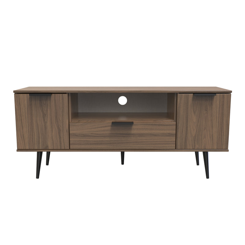 Helsinki Ready Assembled 2 Door 1 Drawer Wide TV Unit in Carini Walnut