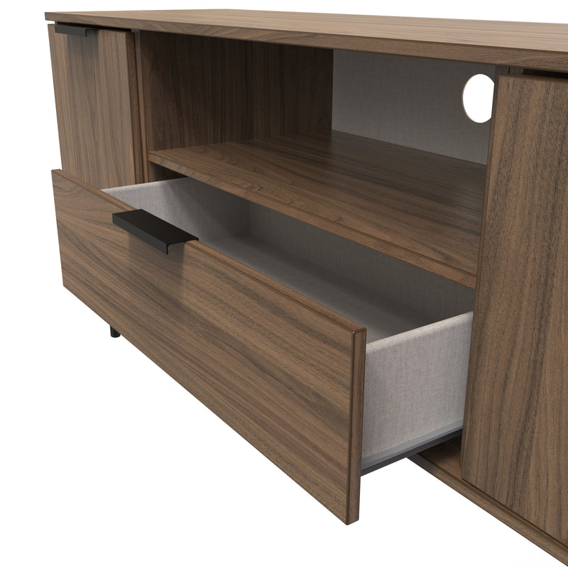 Helsinki Ready Assembled 2 Door 1 Drawer Wide TV Unit in Carini Walnut