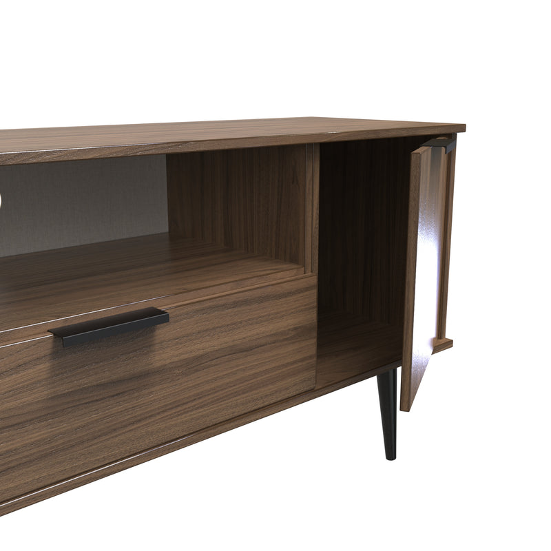Helsinki Ready Assembled 2 Door 1 Drawer Wide TV Unit in Carini Walnut