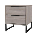 Havana Ready Assembled 2 Drawer Bedside Cabinet in Grey Oak