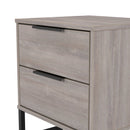 Havana Ready Assembled 2 Drawer Bedside Cabinet in Grey Oak