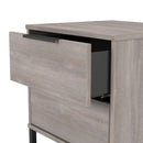 Havana Ready Assembled 2 Drawer Bedside Cabinet in Grey Oak