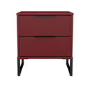Havana Ready Assembled 2 Drawer Bedside Cabinet in Red Matt