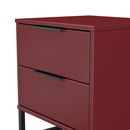 Havana Ready Assembled 2 Drawer Bedside Cabinet in Red Matt