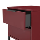 Havana Ready Assembled 2 Drawer Bedside Cabinet in Red Matt