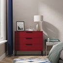 Havana Ready Assembled 3 Drawer Chest in Red Matt