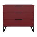 Havana Ready Assembled 3 Drawer Chest in Red Matt