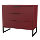 Havana Ready Assembled 3 Drawer Chest in Red Matt