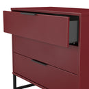 Havana Ready Assembled 3 Drawer Chest in Red Matt