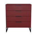 Havana Ready Assembled 4 Drawer Chest in Red Matt