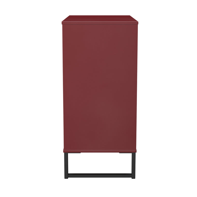 Havana Ready Assembled 4 Drawer Chest in Red Matt