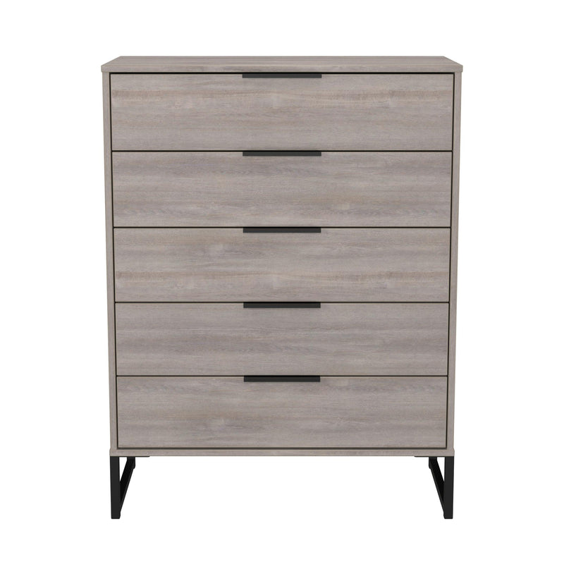 Havana Ready Assembled 5 Drawer Chest in Grey Oak