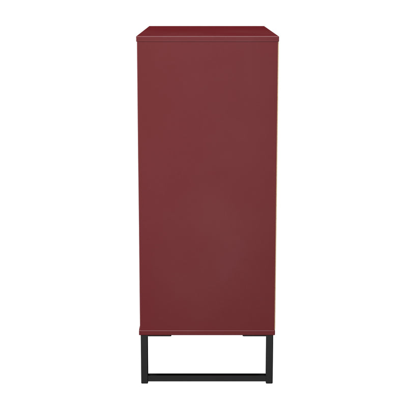 Havana Ready Assembled 5 Drawer Chest in Red Matt