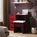 Havana Ready Assembled 4 Drawer Vanity in Red Matt