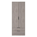 Havana Ready Assembled 2 Door 2 Drawer Wardrobe in Grey Oak
