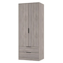 Havana Ready Assembled 2 Door 2 Drawer Wardrobe in Grey Oak
