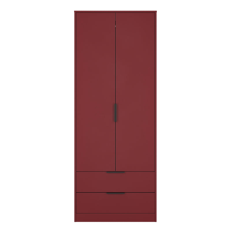 Havana Ready Assembled 2 Door 2 Drawer Wardrobe in Red Matt