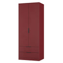 Havana Ready Assembled 2 Door 2 Drawer Wardrobe in Red Matt