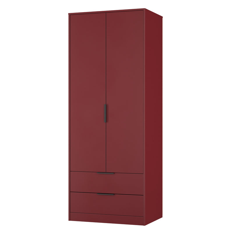 Havana Ready Assembled 2 Door 2 Drawer Wardrobe in Red Matt
