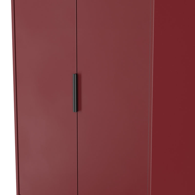 Havana Ready Assembled 2 Door 2 Drawer Wardrobe in Red Matt