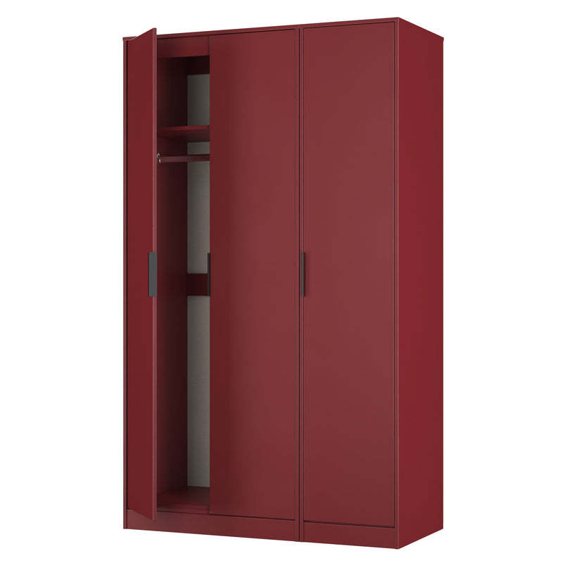 Havana Ready Assembled 3 Door Wardrobe in Red Matt
