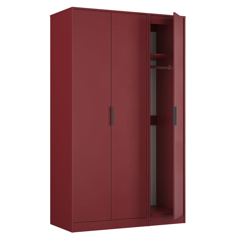 Havana Ready Assembled 3 Door Wardrobe in Red Matt
