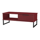 Havana Ready Assembled 1 Drawer Coffee Table in Red Matt
