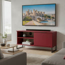 Havana 1 Door Open Shelf TV Unit In Red Matt