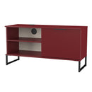 Havana 1 Door Open Shelf TV Unit In Red Matt