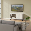 Havana 1 Door Open Shelf TV Unit In White Matt