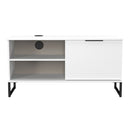 Havana 1 Door Open Shelf TV Unit In White Matt